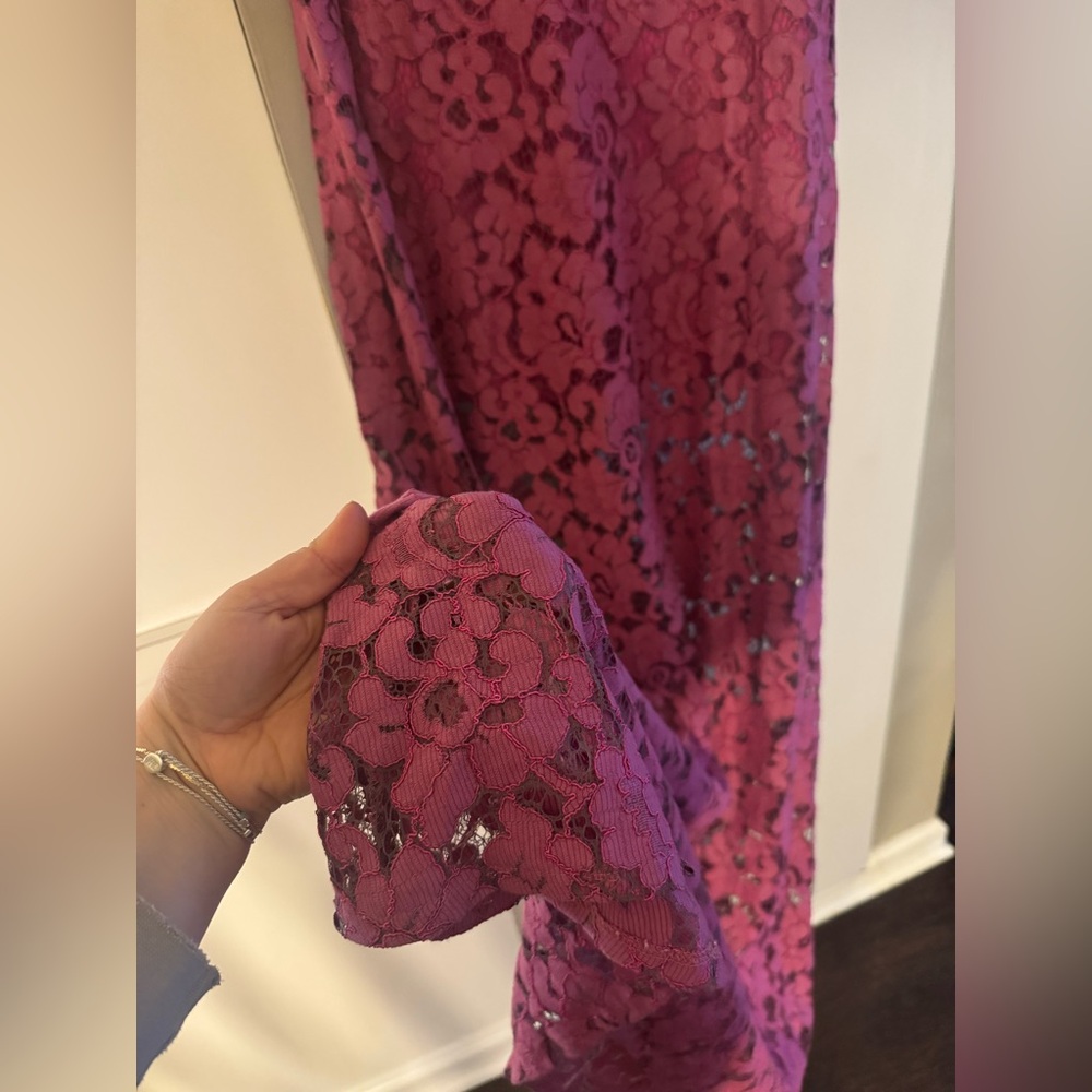 ALEXIS Estonia Pink Floral Lace Long Skirt NWT Size Small - Picture 2 of 6